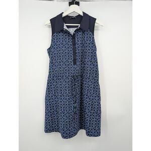 T By Talbots Jumper Dress Women's M Navy Blue Pockets Preppy Comfort Vacation